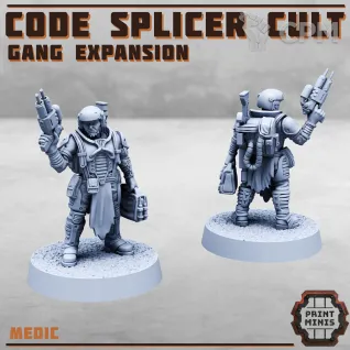 Описание картинки Code Splicer Cult Gang Expansion от PocketSized Prints по цене 1 500руб | Свободный Рынок Миниатюр - СРМ