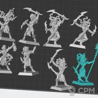 Описание картинки Command group of Witch Elves (6th Edition) от White Rhino по цене 899руб | Свободный Рынок Миниатюр - СРМ
