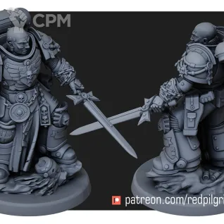 Описание картинки Black Templars Captain от Печатный подвальчик по цене 315руб | Свободный Рынок Миниатюр - СРМ