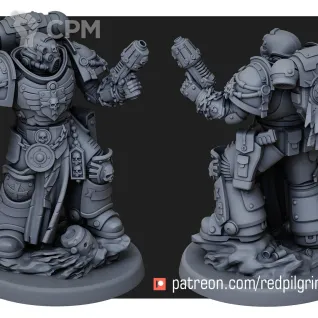 Описание картинки Black Templars Captain от Печатный подвальчик по цене 315руб | Свободный Рынок Миниатюр - СРМ