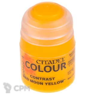 Описание картинки Краска CITADEL - Contrast - Bad Moon Yellow от Sladkov по цене 850руб | Свободный Рынок Миниатюр - СРМ