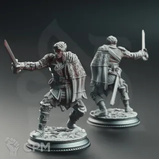 Описание картинки Corin of Lamhet - Half Elf Duelist от PocketSized Prints по цене 300руб | Свободный Рынок Миниатюр - СРМ