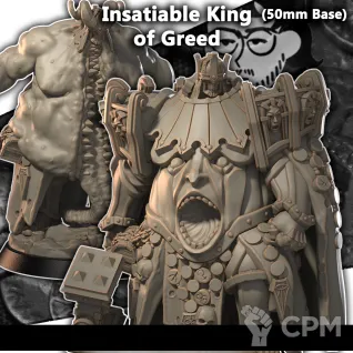 Описание картинки Insatiable King of Greed от Manufactorum76 по цене 1 500руб | Свободный Рынок Миниатюр - СРМ