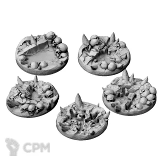 Описание картинки Chaos Skulls X5 Topper 32 мм от 3D Print Workshop по цене 347руб | Свободный Рынок Миниатюр - СРМ