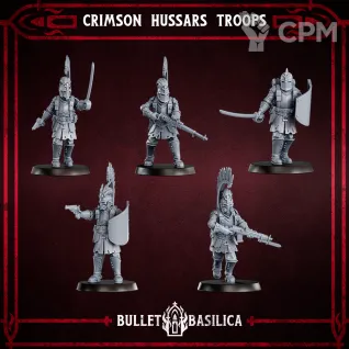 Описание картинки Crimson Hussars troops Monopose от PocketSized Prints по цене 1 500руб | Свободный Рынок Миниатюр - СРМ