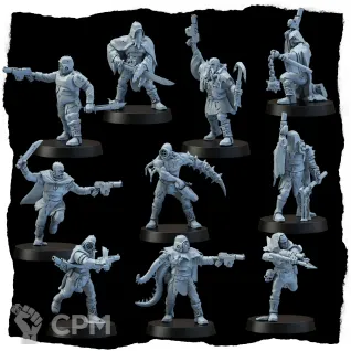 Описание картинки Набор миниатюр Служители культа Глубины, Cultists от Brother Ork по цене 2 025руб | Свободный Рынок Миниатюр - СРМ