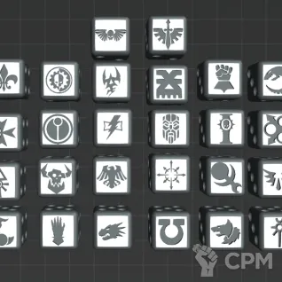 Описание картинки Набор фракционных кубов warhammer40k от Alexandrian workshop по цене 600руб | Свободный Рынок Миниатюр - СРМ