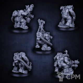 Описание картинки Набор миниатюр Орки Нобы, Nobz от Brother Ork по цене 2 315руб | Свободный Рынок Миниатюр - СРМ