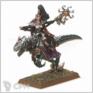 Описание картинки Supreme Sorceress on Cold One от OldHammer Мастерская по цене 750руб | Свободный Рынок Миниатюр - СРМ