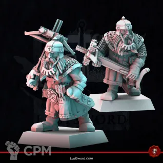 Описание картинки Dwarves Crossbowmen от Recruiter по цене 1 400руб | Свободный Рынок Миниатюр - СРМ