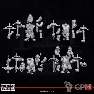 Описание картинки Dwarves Crossbowmen от Recruiter по цене 1 400руб | Свободный Рынок Миниатюр - СРМ