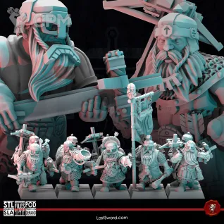Описание картинки Dwarves Crossbowmen от Recruiter по цене 1 400руб | Свободный Рынок Миниатюр - СРМ