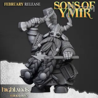 Описание картинки Great Dwarf Runemaster от 3DPrintClub по цене 300руб | Свободный Рынок Миниатюр - СРМ