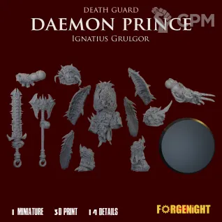 Описание картинки Death Guard Daemon Prince Ignatius Grulgor от ForgeNight по цене 1 300руб | Свободный Рынок Миниатюр - СРМ