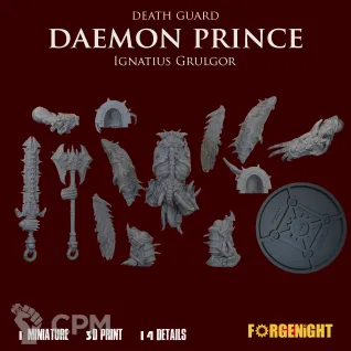 Описание картинки Death Guard Daemon Prince Ignatius Grulgor от ForgeNight по цене 1 300руб | Свободный Рынок Миниатюр - СРМ