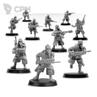 Описание картинки Death Korps of Krieg Infantry Squad Advancing от Plants vs Zombies по цене 1 590руб | Свободный Рынок Миниатюр - СРМ