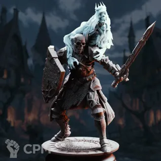 Описание картинки Possessed Skeleton Knight - Death's Grasp от PocketSized Prints по цене 300руб | Свободный Рынок Миниатюр - СРМ
