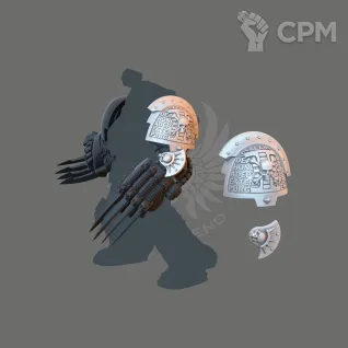 Описание картинки Grey Knights Terminator Pauldron от 3Д печать миниатюр по цене 47руб | Свободный Рынок Миниатюр - СРМ