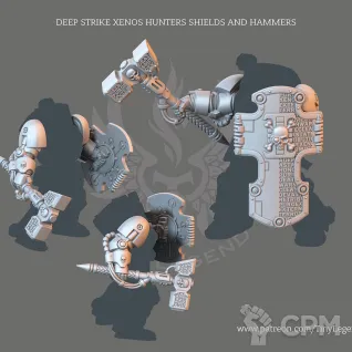Описание картинки Deathwatch Terminator shields + thunder hammers от Helnex workshop  по цене 65руб | Свободный Рынок Миниатюр - СРМ