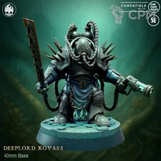 Описание картинки Deeplord Kovass (The Ventscourge Salvagers) от Орки с наГорки по цене 250руб | Свободный Рынок Миниатюр - СРМ
