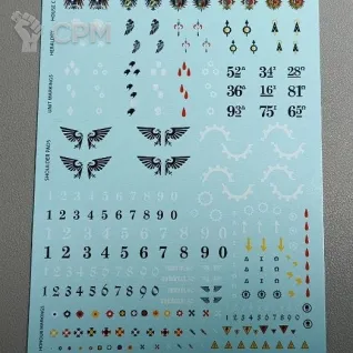 Описание картинки Декали Imperial Knights Armiger Transfer Sheet от  по цене 400руб | Свободный Рынок Миниатюр - СРМ