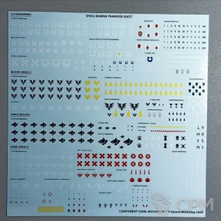 Описание картинки Декали Space Marine Transfer Sheet от  по цене 600руб | Свободный Рынок Миниатюр - СРМ