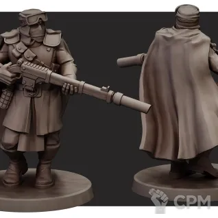 Описание картинки Tallarn Desert Raiders Snipers от Подземный человек по цене 410руб | Свободный Рынок Миниатюр - СРМ