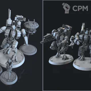 Описание картинки Crisis Battlesuits (CetiJumpMech) от 3D Shop  по цене 1 500руб | Свободный Рынок Миниатюр - СРМ