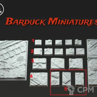 Описание картинки Базы/Подставки Dwarf Guilds Квадратные 75х50мм от Barduck Miniatures по цене 999руб | Свободный Рынок Миниатюр - СРМ