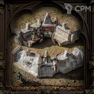 Описание картинки 2 Надземных укрепления ✠ Силы Церкви ✠ TRENCH CRUSADE от Big Brain Terrain по цене 2 050руб | Свободный Рынок Миниатюр - СРМ