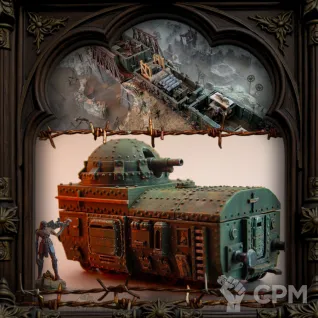 Описание картинки Бронепоезд ✠ TRENCH CRUSADE от Big Brain Terrain по цене 12 550руб | Свободный Рынок Миниатюр - СРМ