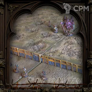 Описание картинки Тайл Ничейной земли : TRENCH ✠ CRUSADE от Big Brain Terrain по цене 2 150руб | Свободный Рынок Миниатюр - СРМ