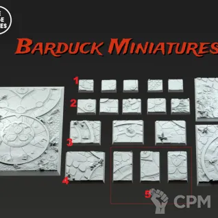 Описание картинки Базы/Подставки Change Daemons Квадратные 100х50мм от Barduck Miniatures по цене 689руб | Свободный Рынок Миниатюр - СРМ