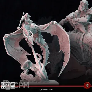 Описание картинки Elve Arch Mage on Dragon от Barduck Miniatures по цене 1 739руб | Свободный Рынок Миниатюр - СРМ