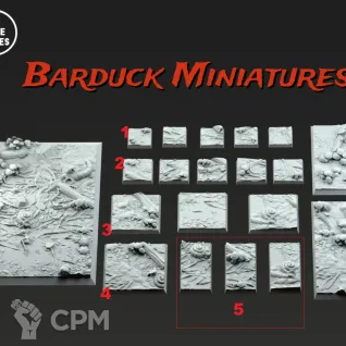Описание картинки Базы/Подставки Plague Daemons Квадратные 40мм от Barduck Miniatures по цене 859руб | Свободный Рынок Миниатюр - СРМ
