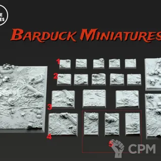 Описание картинки Базы/Подставки Plague Daemons Квадратные 100х50мм от Barduck Miniatures по цене 689руб | Свободный Рынок Миниатюр - СРМ