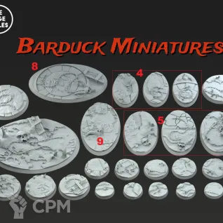 Описание картинки Базы/Подставки War Daemons Круглые 120х92мм от Barduck Miniatures по цене 1 079руб | Свободный Рынок Миниатюр - СРМ