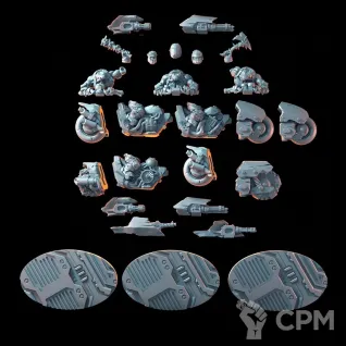 Описание картинки Орки-байкеры (набор 3шт)+базы от Mind Mash print  по цене 2 490руб | Свободный Рынок Миниатюр - СРМ