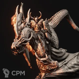 Описание картинки Chaos Lord on Dragon от Daniilfedyakov по цене 3 400руб | Свободный Рынок Миниатюр - СРМ