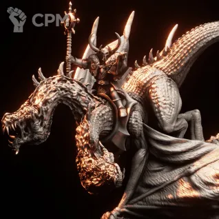Описание картинки Chaos Lord on Dragon от Daniilfedyakov по цене 3 400руб | Свободный Рынок Миниатюр - СРМ