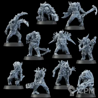 Описание картинки Набор миниатюр Глубинные Ходоки, Poxwalkers от Brother Ork по цене 1 740руб | Свободный Рынок Миниатюр - СРМ
