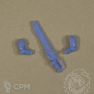 Описание картинки Heavy Chainsword Two-Handed Chainsword от Mechanikus Forge по цене 120руб | Свободный Рынок Миниатюр - СРМ