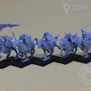 Описание картинки Chaos Marauder Horsemen (2025) от Mechanikus Forge по цене 2 400руб | Свободный Рынок Миниатюр - СРМ