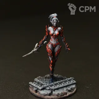 Описание картинки Темная эльфийка в драконике от Greatundead по цене 1 350руб | Свободный Рынок Миниатюр - СРМ