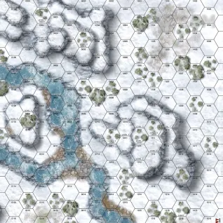Описание картинки Winter Crossing Map от Dwarf Pirate Foundry по цене 700руб | Свободный Рынок Миниатюр - СРМ