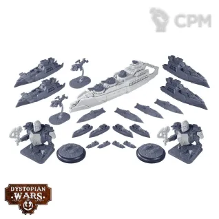 Описание картинки Dystopian Wars: Scions of Jutland Battlefleet Set (предзаказ) от Mini Wargame по цене 11 950руб | Свободный Рынок Миниатюр - СРМ