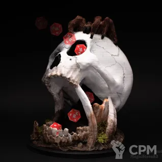 Описание картинки Dice Tower - Skull with spider (FDM) от 3Д печать миниатюр по цене 2 507руб | Свободный Рынок Миниатюр - СРМ