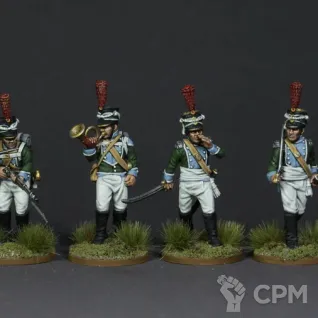 Описание картинки Württemberg Light Infantry Command от 3DPrintClub по цене 95руб | Свободный Рынок Миниатюр - СРМ