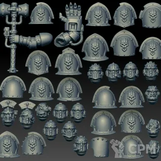 Описание картинки Iron Warriors Upgrade Pack (Scan) от AxeL's Forge по цене 350руб | Свободный Рынок Миниатюр - СРМ