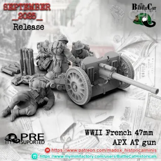 Описание картинки French 47mm APX AT gun от 3DPrintClub по цене 400руб | Свободный Рынок Миниатюр - СРМ